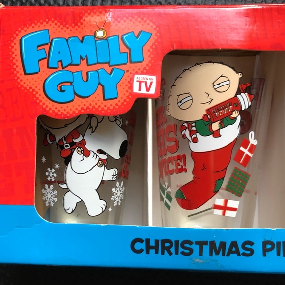 Family Guy Other - Family Guy Christmas Pint Glass Set of 4 NEW 🎄